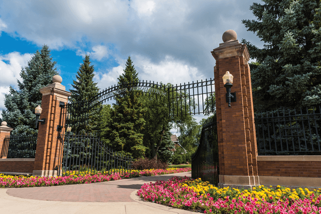 gate with flowers